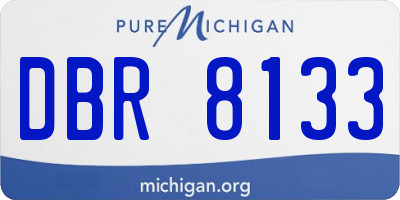 MI license plate DBR8133