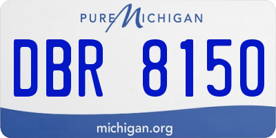 MI license plate DBR8150