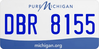 MI license plate DBR8155