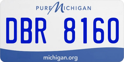MI license plate DBR8160