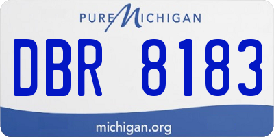 MI license plate DBR8183