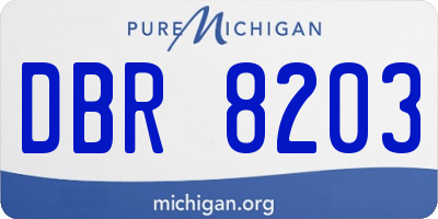 MI license plate DBR8203