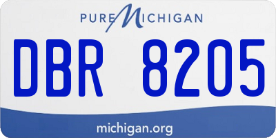 MI license plate DBR8205