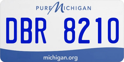 MI license plate DBR8210