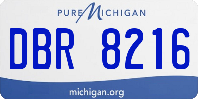MI license plate DBR8216