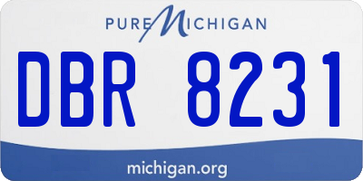 MI license plate DBR8231