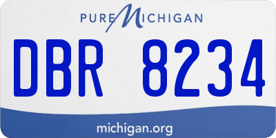 MI license plate DBR8234