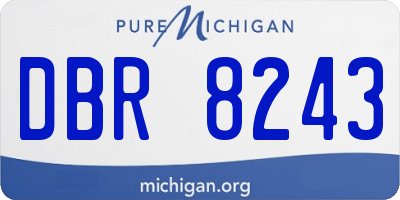 MI license plate DBR8243