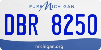 MI license plate DBR8250