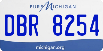 MI license plate DBR8254