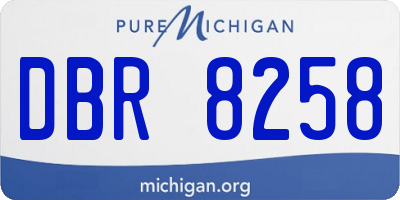 MI license plate DBR8258