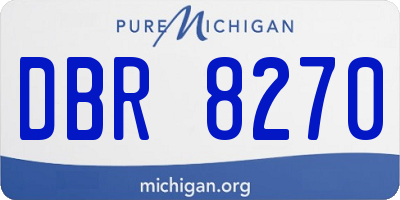 MI license plate DBR8270