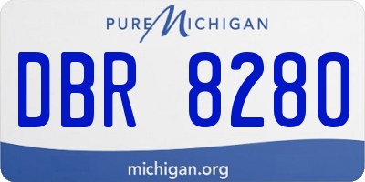 MI license plate DBR8280