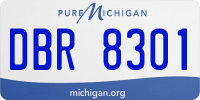 MI license plate DBR8301