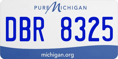 MI license plate DBR8325