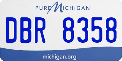 MI license plate DBR8358