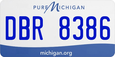 MI license plate DBR8386