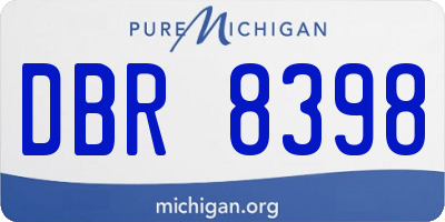 MI license plate DBR8398