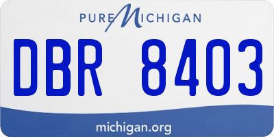 MI license plate DBR8403