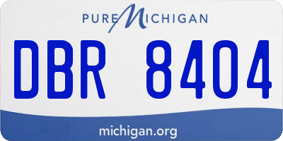 MI license plate DBR8404