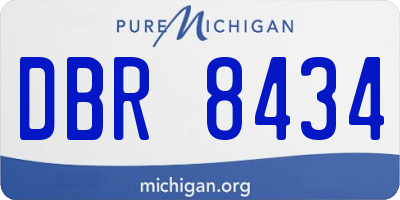 MI license plate DBR8434