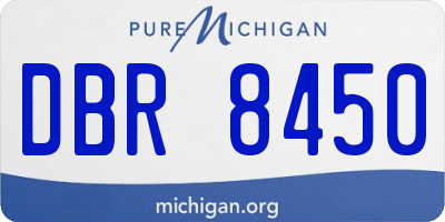 MI license plate DBR8450
