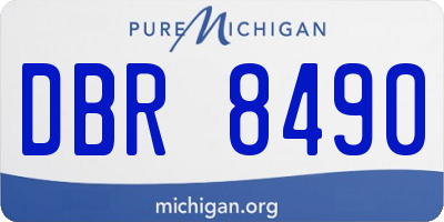 MI license plate DBR8490