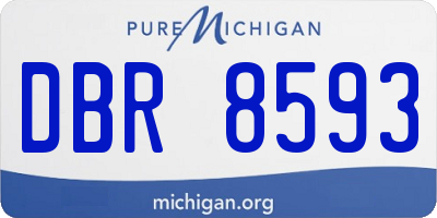 MI license plate DBR8593