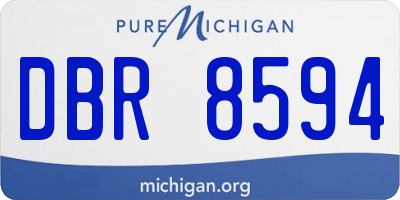 MI license plate DBR8594