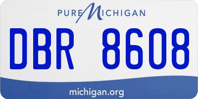 MI license plate DBR8608