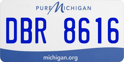 MI license plate DBR8616