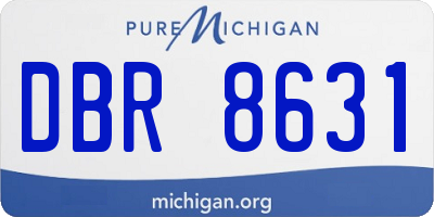 MI license plate DBR8631