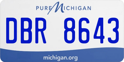 MI license plate DBR8643