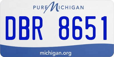 MI license plate DBR8651