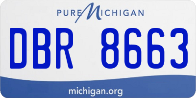 MI license plate DBR8663