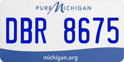 MI license plate DBR8675