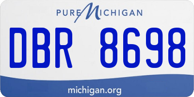 MI license plate DBR8698