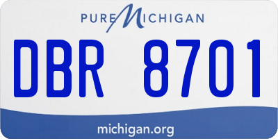 MI license plate DBR8701