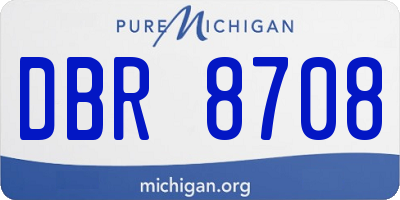 MI license plate DBR8708