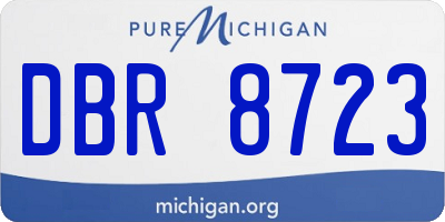 MI license plate DBR8723