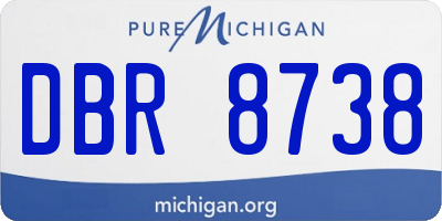 MI license plate DBR8738