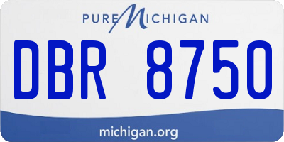 MI license plate DBR8750