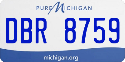 MI license plate DBR8759