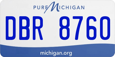 MI license plate DBR8760