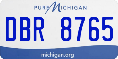 MI license plate DBR8765