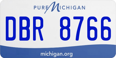 MI license plate DBR8766