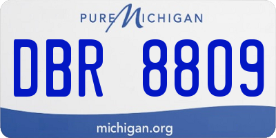 MI license plate DBR8809