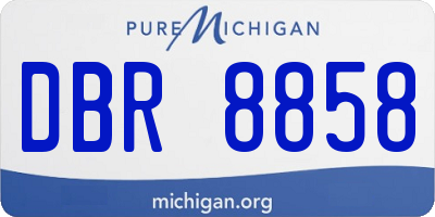 MI license plate DBR8858