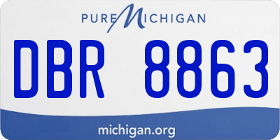MI license plate DBR8863