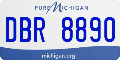 MI license plate DBR8890